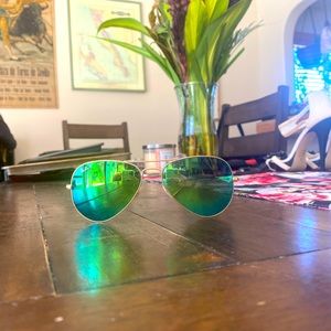 RayBan Polarized glasses GREEN FLASH lenses.